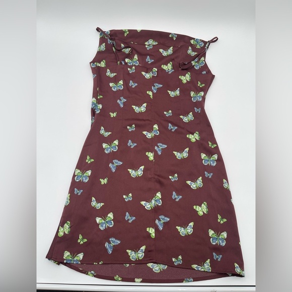 Urban Outfitters Women’s Medium Mallory Butterfly Mini Slip Dress Silky Summer - Picture 8 of 14